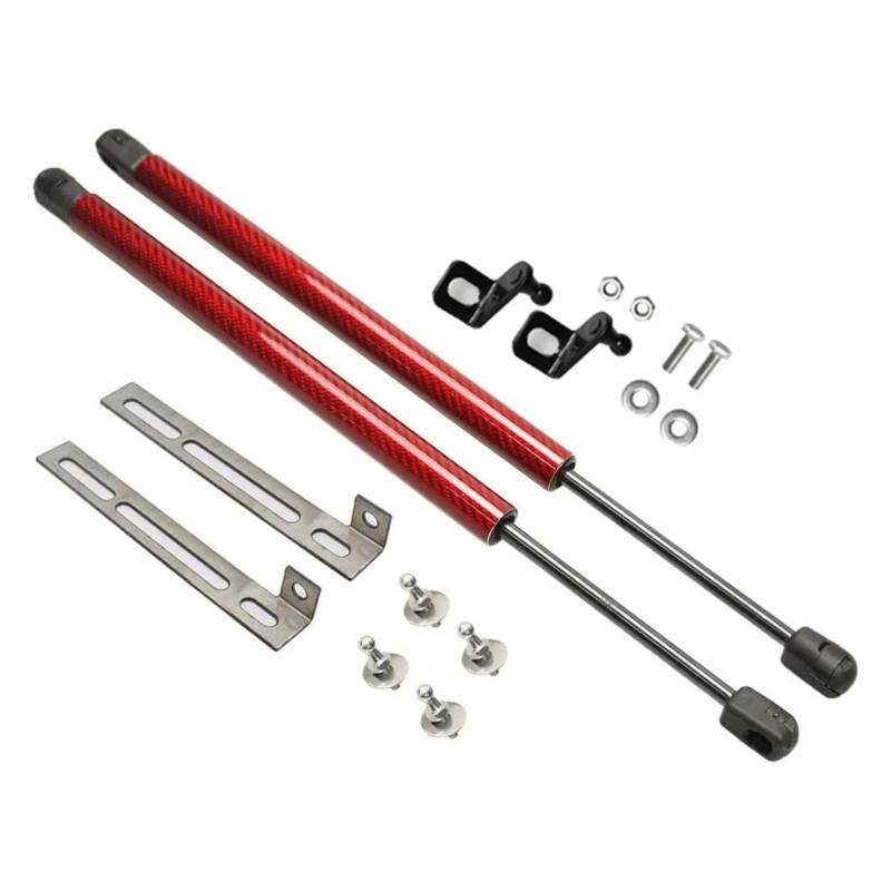 Motorhaubendämpfer Für SEAT Für Leon MK2 1P 2005-2012 Front Motorhaube Modifizieren Gasdruckfedern Kolbenhubstützen Stoßdämpfer Absorber Prop Zubehör Motorhauben Gasfeder(Red Carbon Fiber) von IMAWUHM