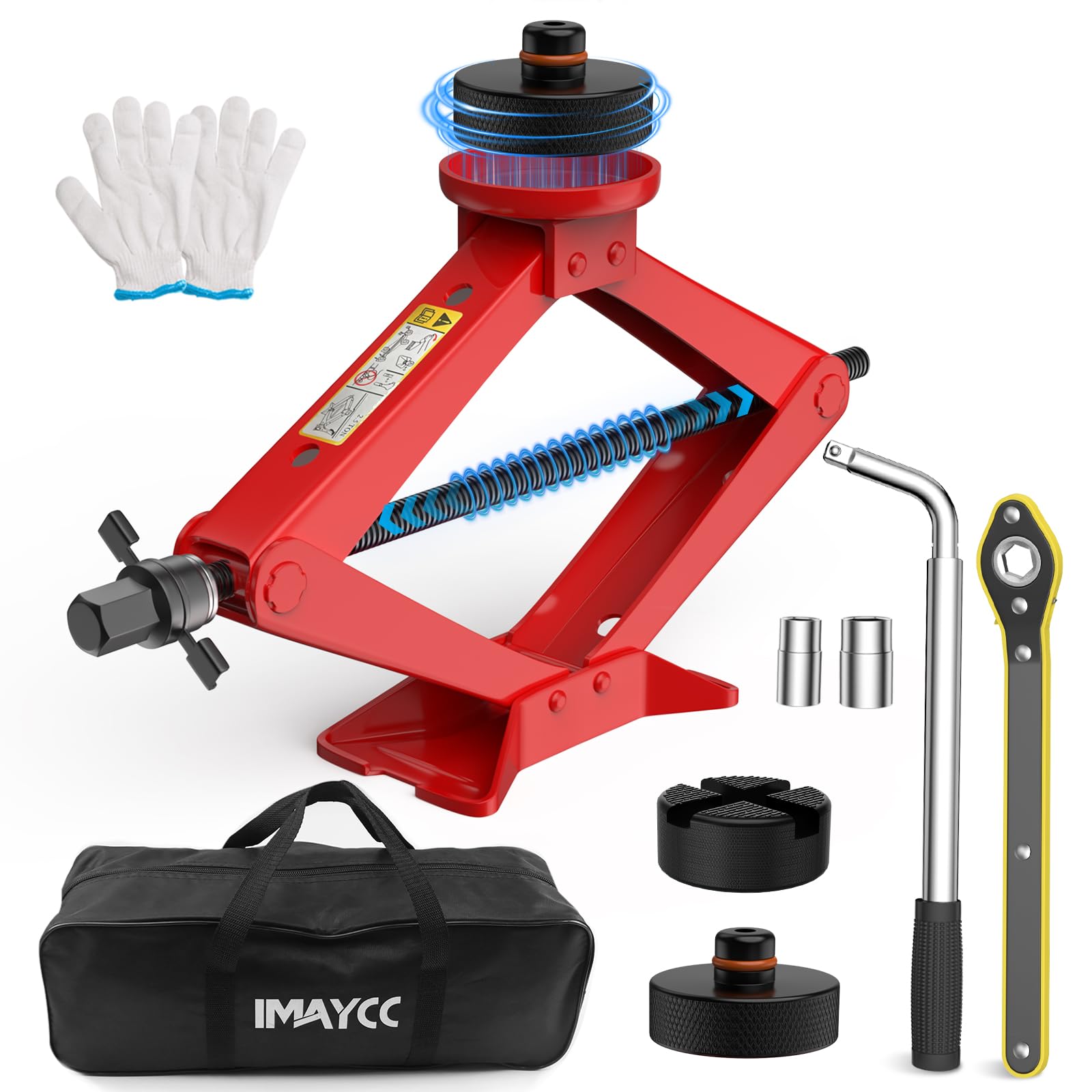 IMAYCC Wagenheber 2.5T/2500kg,Universelle Scherenwagenheber für Auto mit Gummiauflage,Tragbarer Wagenheber mit Radmutternschlüssel,Auto-Notfallset für SUV MPV Tesla Ideal für Wartung Reparatur IMAYCC Wagenheber 2.5T/2500kg,Universelle Scherenwagenheber für Auto mit Gummiauflage,Tragbarer Wagenheber mit Radmutternschlüssel,Auto-Notfallset für SUV MPV Tesla Ideal für Wartung Reparatur von IMAYCC