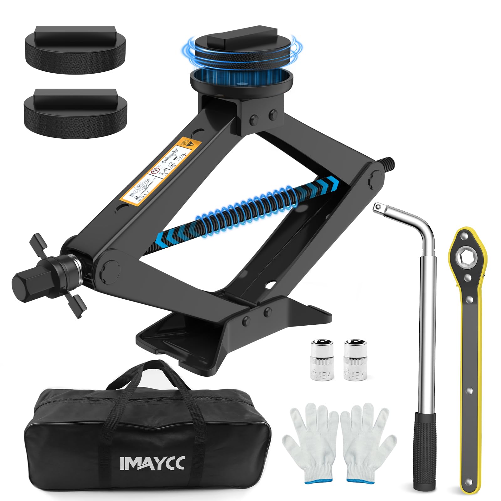IMAYCC Wagenheber 2.5T/2500kg,Universelle Scherenwagenheber für BMW Auto mit 2Pcs Gummiauflage BMW,Tragbarer Wagenheber mit Radmutternschlüssel, Auto-Notfallset für BMW Serie1/3/5/6/7/Z/X IMAYCC Wagenheber 2.5T/2500kg,Universelle Scherenwagenheber für BMW Auto mit 2Pcs Gummiauflage BMW,Tragbarer Wagenheber mit Radmutternschlüssel, Auto-Notfallset für BMW Serie1/3/5/6/7/Z/X von IMAYCC