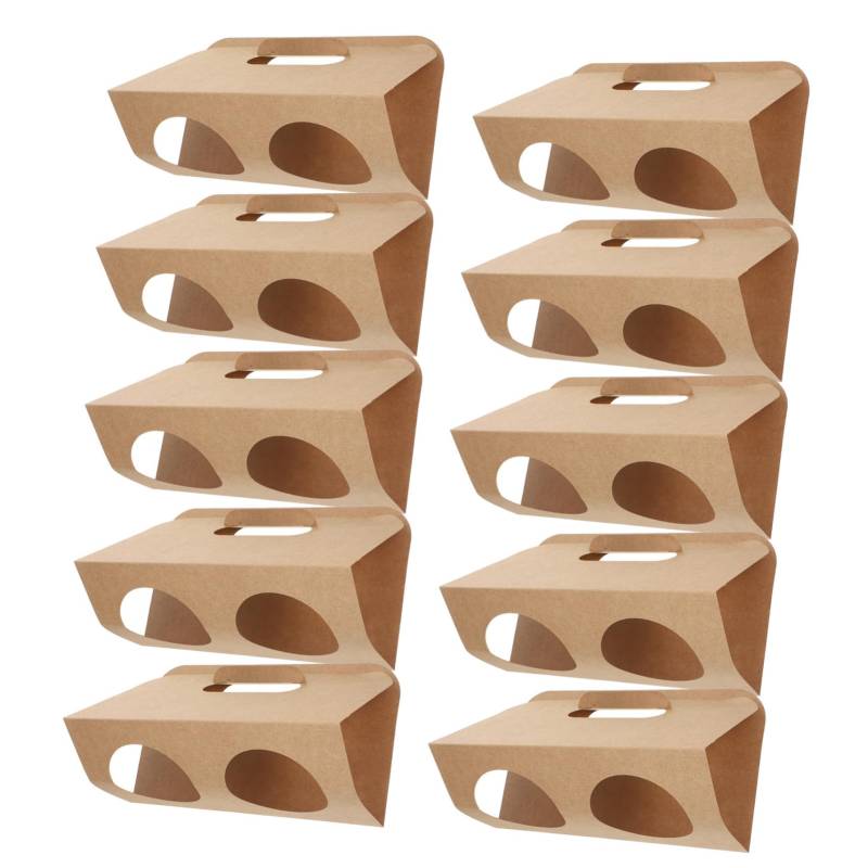 IMIKEYA 10 Stück Getränkehalter Kaffeebecherhalter Autotür Becherhalter Becherspender Flaschenträger Zwei Becherhalter Griffträger Becherverpackung Karton Kraft Becherhalter von IMIKEYA