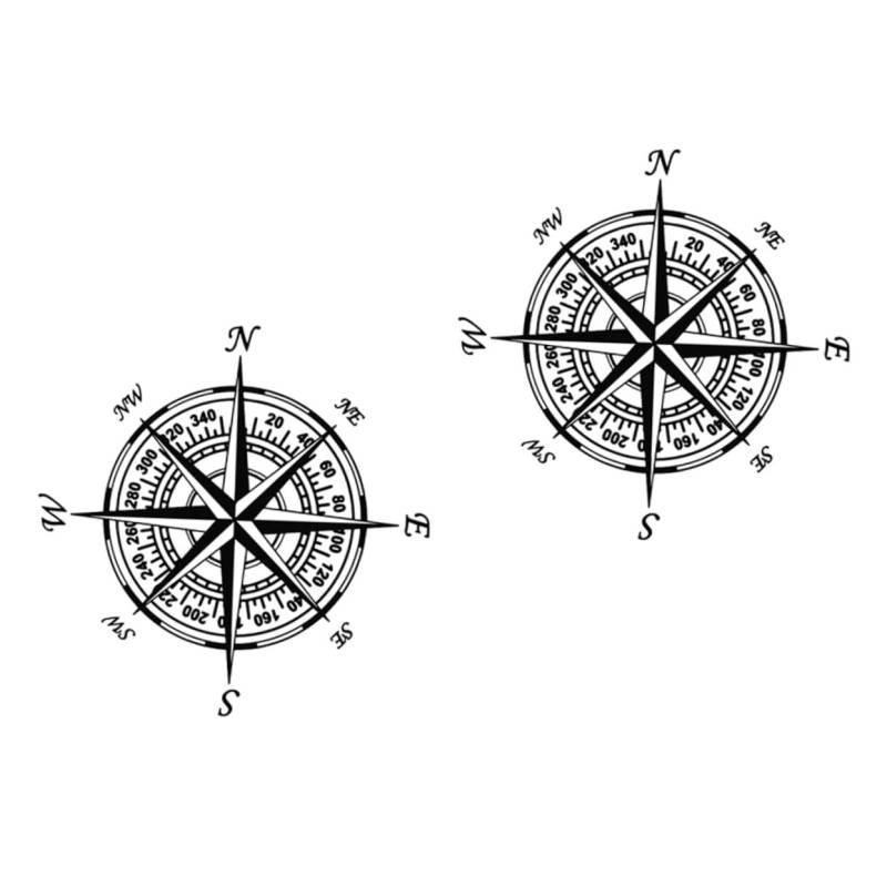 IMIKEYA 2Stücke Autoaufkleber Kompass Pet Aufkleber Für Auto Und Reflektierende Designs Einfach Anzubringen Für Verschiedene Oberflächen Hinterlassen von IMIKEYA