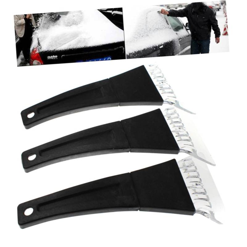IMIKEYA 3Stücke Auto Eiskratzer Ergonomischer Schneeschieber zur Schneeräumung und Eisentfernung für Windschutzscheiben Schwarz von IMIKEYA