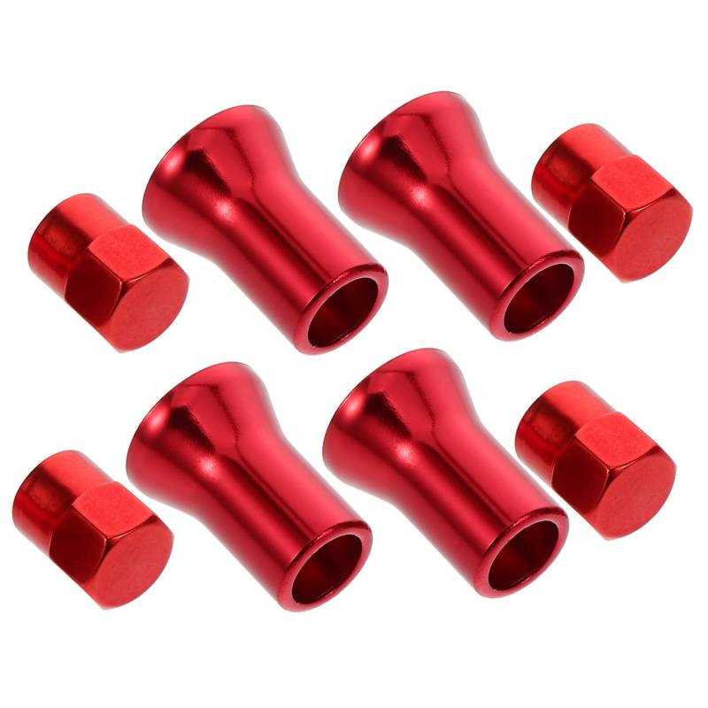 IMIKEYA 8Stücke Ventilkappen Für Auto Robuste Ventilstammkappen Mit Dekorativen Ärmeln Stylisches Design Für Pkw Langlebig Und Sicher Einfache Installation Auffällige Rote Farbe von IMIKEYA