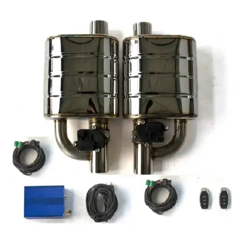 Endrohr 1-in-2-Auspuffschalldämpfer Elektrischer Schalldämpfer 51/63/70/76 Mm Ventilschalldämpfer Auslassventil Abschaltventil Mit Fernbedienungssystem Schalldämpferblende(2.5 inch Set) von IMMLSX