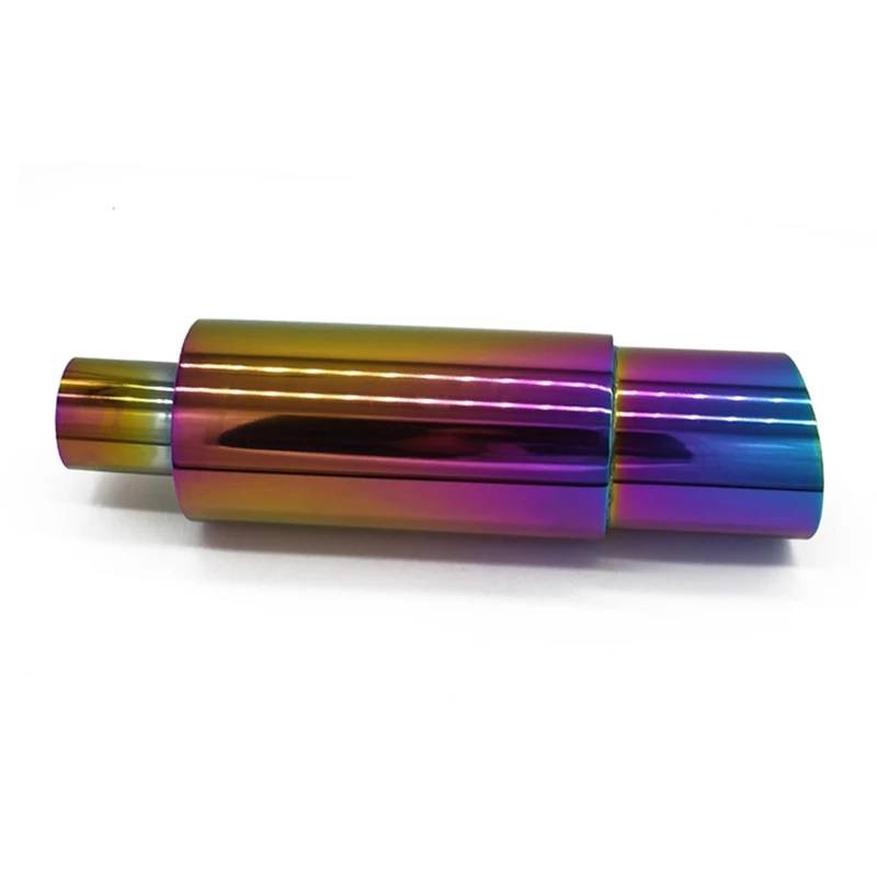 Endrohr 2,5 "63mm Einlass Universal Auspuffrohr Schalldämpfer Edelstahl Auspuff Spitze Endrohr Schalldämpfer Schalldämpferblende(Neo Chrome) von IMMLSX