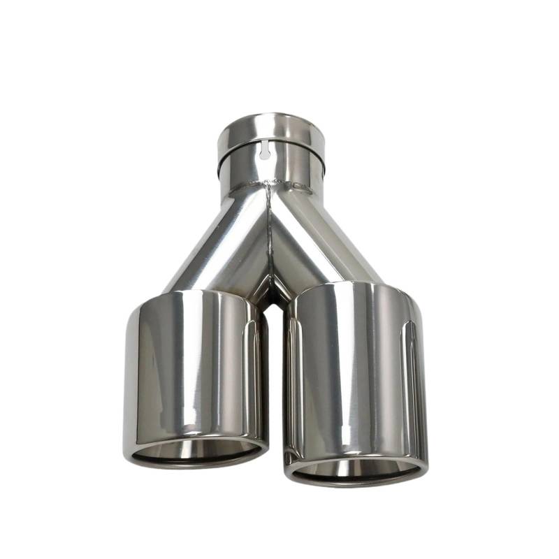 Endrohr Auspuff Racing Dual Car Modification Edelstahl Universal Automobile Auspuffrohr Schalldämpfer Doppelte Auspuffspitzen Schalldämpferblende(Left In63-Out 89mm) von IMMLSX