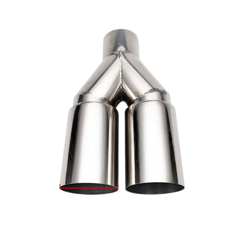 Endrohr Auspuffspitze Aus Edelstahl Einlagig 63 Mm Einlass Gerader Schnitt 76 Mm Auslass Schalldämpfer-Endrohr Endspitze Schalldämpferblende(EQ20111) von IMMLSX