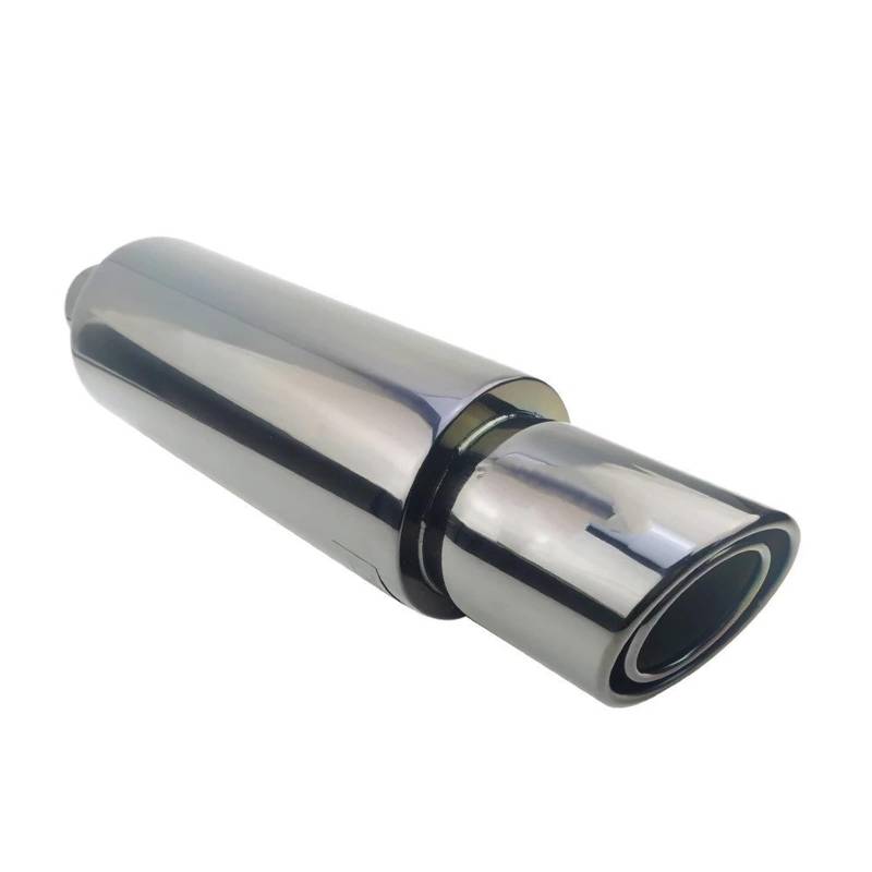 Endrohr Auto-Auspuff-Spitzensysteme Schalldämpfer-Endrohr Universal Edelstahl Doppel-Endrohr Sound Sports Auto 63 76MM Schalldämpferblende(Titanium 76MM) von IMMLSX