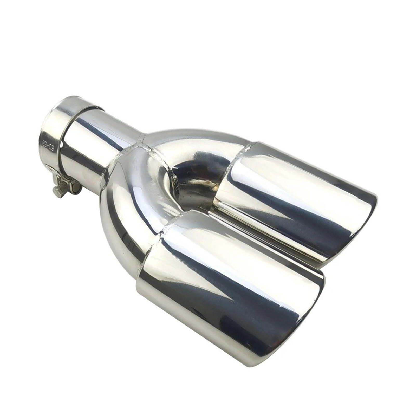 Endrohr Auto-Styling-Schalldämpfer Auspuffendrohr Universeller Edelstahl Mehrere Größen Doppelauslass Auto-Schalldämpfer 51 Mm 63 Mm Schalldämpferblende(Silver 54MM) von IMMLSX