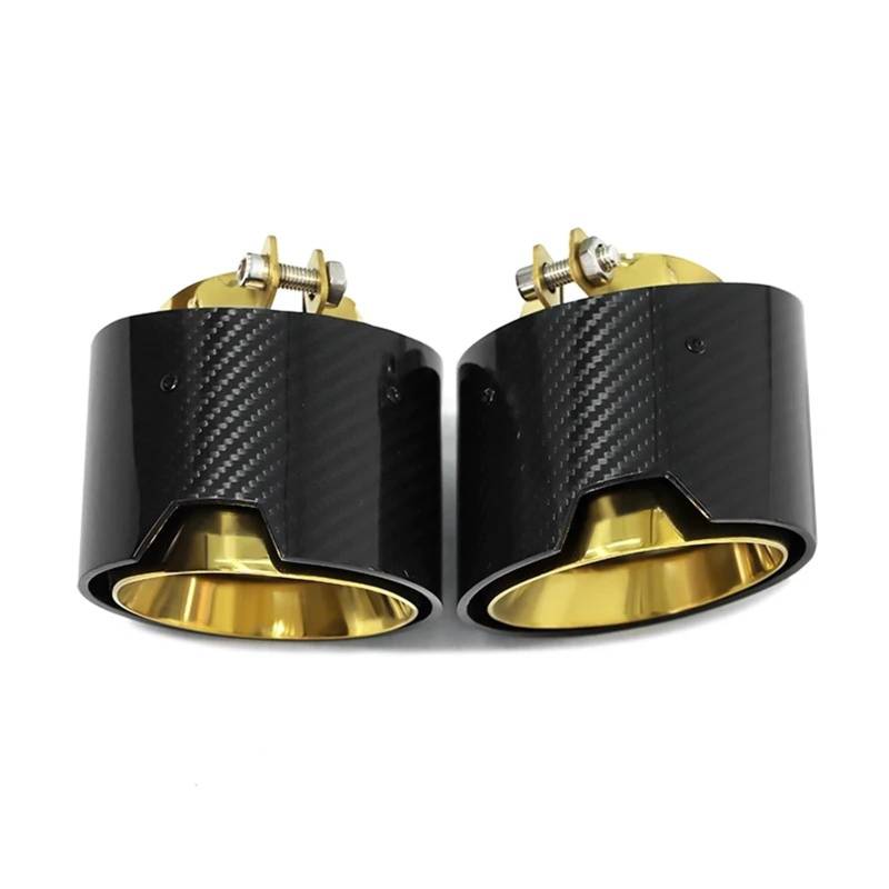 Endrohr Für 420i 425i 430i G22 G23 G26 Performance Carbon Fiber Endrohr Schalldämpfer Auspuff System 1 Paar Auspuff Endrohre Schalldämpferblende(Lined with Gold) von IMMLSX