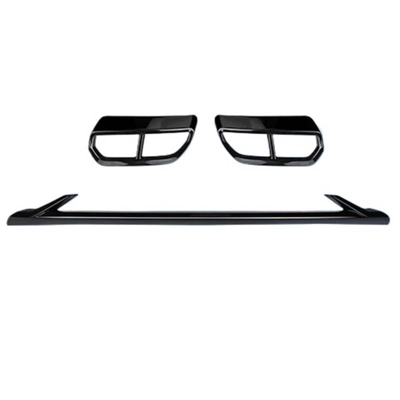 Endrohr Für Q5 2021 2022 2023 2024 2025 Black Warrior Trim Frontstoßstangenabdeckung Nebelscheinwerferabdeckung Auspuffrohrabdeckung Schalldämpferblende(3pieces Set) von IMMLSX