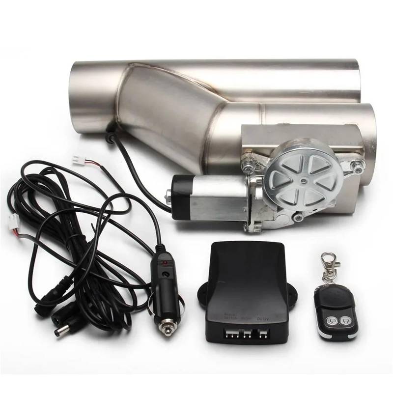 Endrohr Universal 2,5 '' 3 "elektrisches Auspuff-Abschaltventil Y-Rohr Auspuffschalldämpfer Mit Drahtloser Fernbedienung Schalldämpferblende(2.5 inch) von IMMLSX