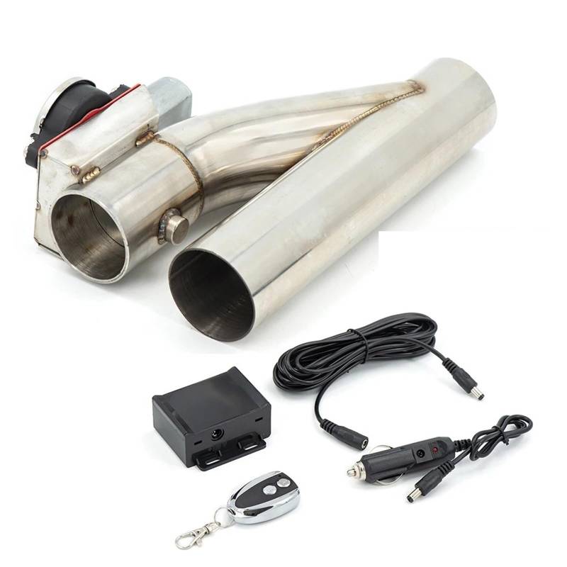 Endrohr Universal 2 "/2.25''/2.5''/2.75''/3 "Edelstahl Y Rohr Elektrische Schalldämpfer Auspuff Abschaltung Ventil Mit Fernbedienung Auto Zubehör Schalldämpferblende(70(2.75inch)) von IMMLSX