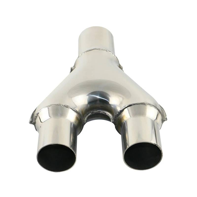 Endrohr Universal Auto Auspuff Y-Rohr Edelstahl Schalldämpfer Y Typ Rohr Adapter Anschluss Rohr Schalldämpferblende(YP-25225) von IMMLSX