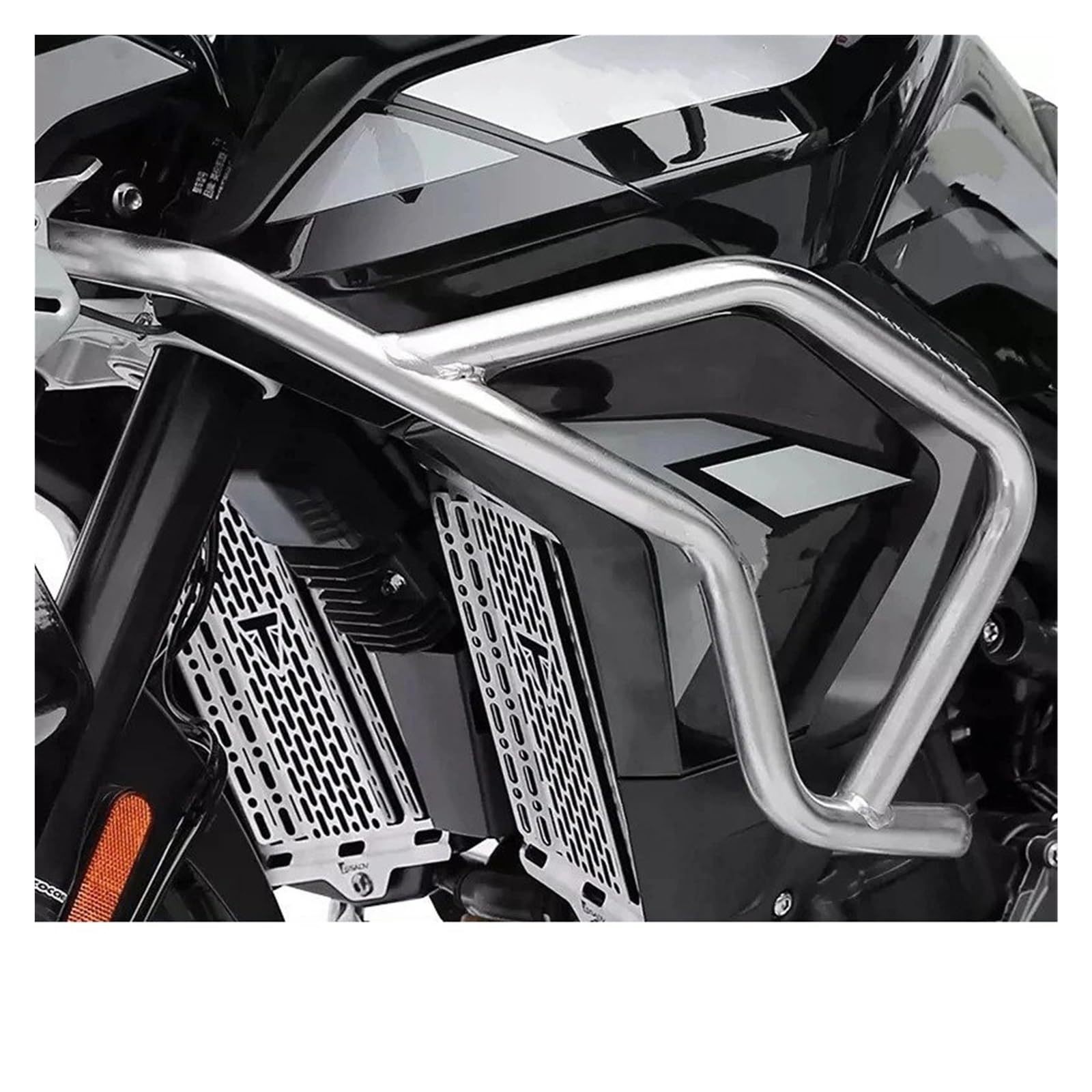 Motorrad Motorschutz Sturzbügel Für Triumph Für Tiger 850 900 GT Edelstahl Obere Untere Stoßfänger Motorschutzschutz -Crash -Riegel -Motorrad -Zugriffe Motorschutzbügel(Silver Upper Lower) von IMMLSX