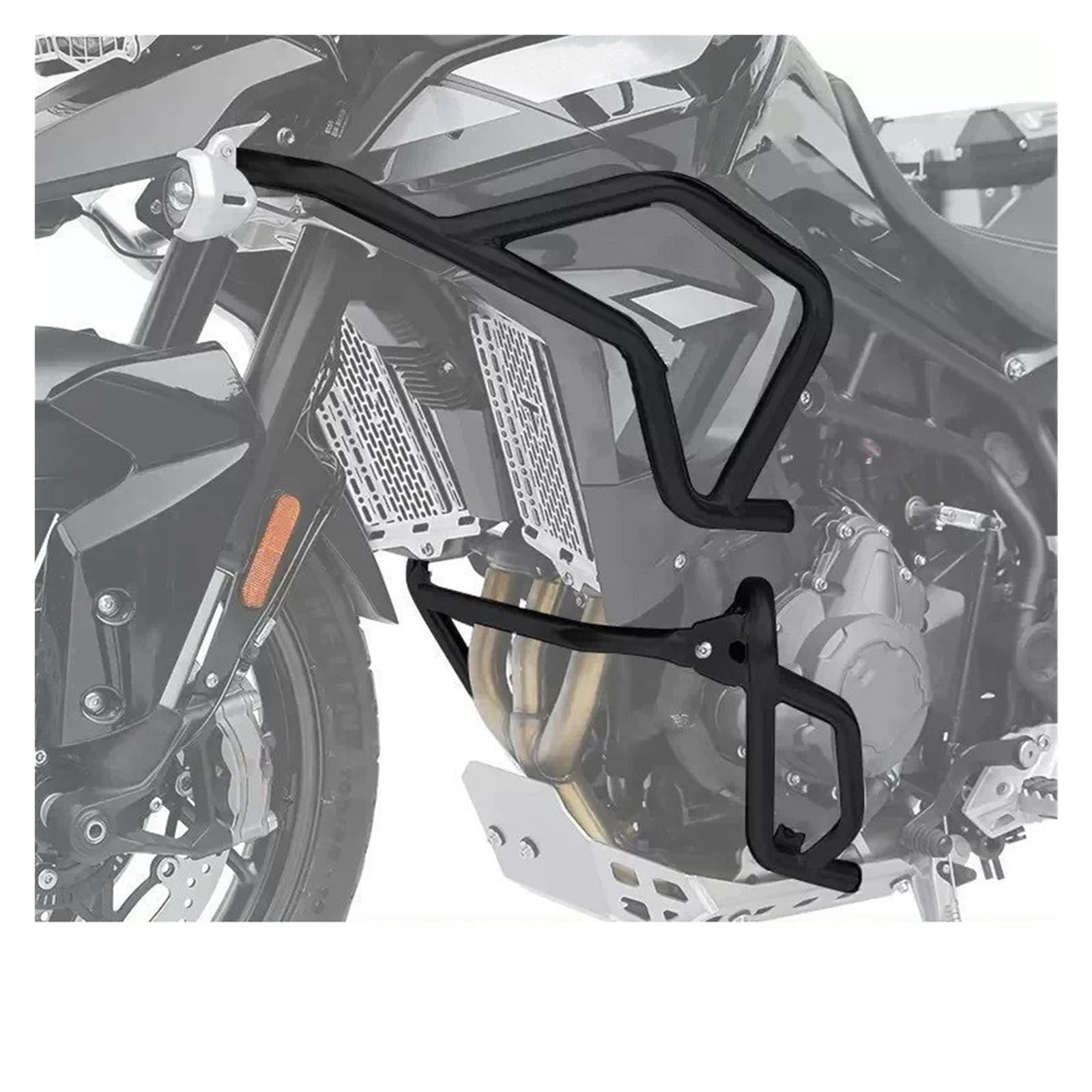 Motorrad Motorschutz Sturzbügel Für Triumph Für Tiger 850 900 GT Edelstahl Oberen Unteren Stoßfänger Motor Schutz Protector Crash Bar Motorrad Accessoreies Motorschutzbügel(Black Upper Lower) von IMMLSX