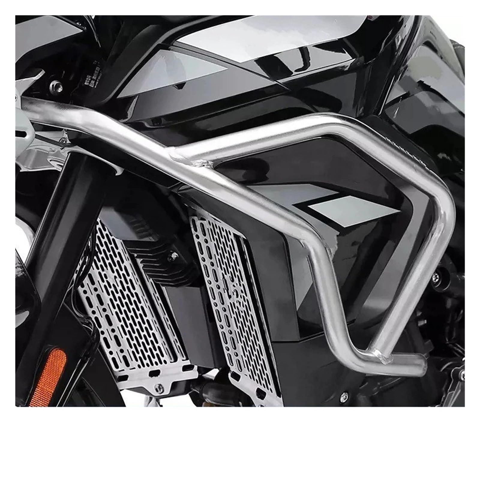 Motorrad Motorschutz Sturzbügel Für Triumph Für Tiger 850 900 GT Edelstahl Oberen Unteren Stoßfänger Motor Schutz Protector Crash Bar Motorrad Accessoreies Motorschutzbügel(Silver Upper Lower) von IMMLSX