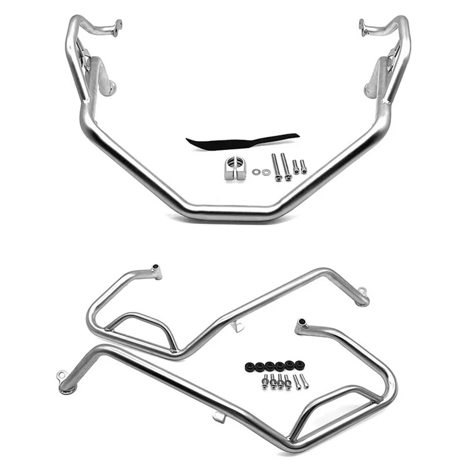 Motorrad Motorschutz Sturzbügel Für XADV750 Für X-ADV 750 2021-2023 2024 Motorrad Edelstahl Stoßfänger Rahmen Schutz Motor Schutz Autobahn Crash Bar Motorschutzbügel(Silver-1 Set) von IMMLSX