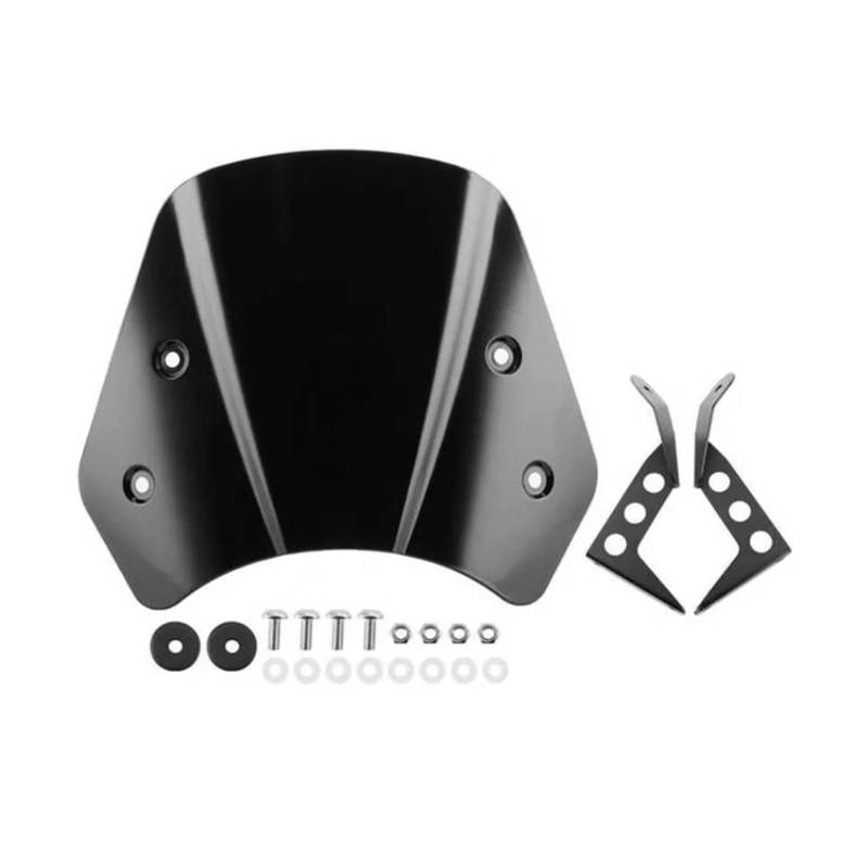 Motorrad Wind Luftabweiser Für Benelli Für Leoncino 250 Motorrad Windschutzscheibe Windschutz Windabweiser Mit Halterungen Windschild Spoiler(Black) von IMMLSX