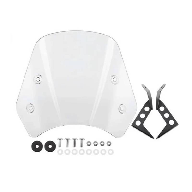 Motorrad Wind Luftabweiser Für Benelli Für Leoncino 250 Motorrad Windschutzscheibe Windschutz Windabweiser Mit Halterungen Windschild Spoiler(Transparent Gray) von IMMLSX