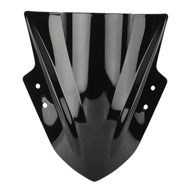 Motorrad Wind Luftabweiser Für Kawasaki Für Ninja Für EX300R Für ZX300 Motorrad Windschutz Windschutz Double Bubble Windschild Spoiler(Black) von IMMLSX