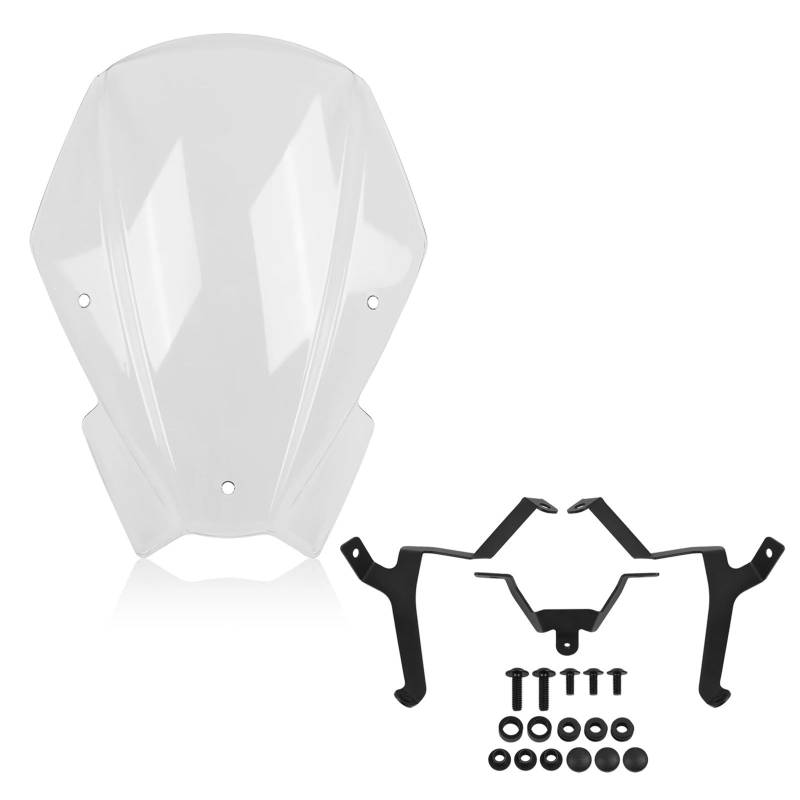 Motorrad Wind Luftabweiser Für Kawasaki Für Z650 2020-2024 Windschutzscheibe Windschutz Front Wind Schild Bildschirm Deflektoren Windschild Spoiler(Black) von IMMLSX