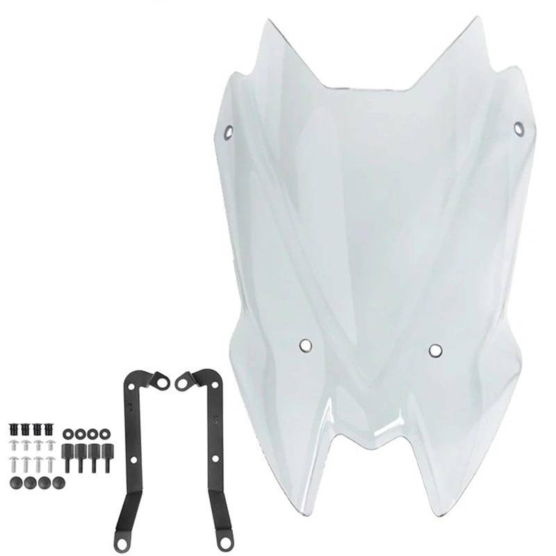 Motorrad Wind Luftabweiser Für Kawvasaki Für Z900 Für Z 900 2020-2024 Motorrad Sport Windschutz Windschutz Viser Visier Windabweiser Windschild Spoiler(Light Smoke) von IMMLSX