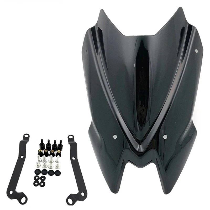 Motorrad Wind Luftabweiser Für Kawvasaki Für Z900 Für Z 900 2020-2024 Motorrad Sport Windschutz Windschutz Viser Visier Windabweiser Windschild Spoiler(Smoke) von IMMLSX