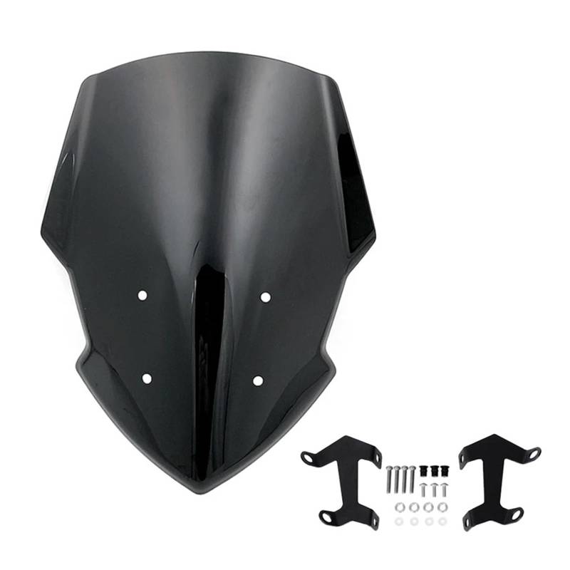 Motorrad Wind Luftabweiser Für MT-07 Für FZ-07 2018-2020 Motorrad Windschutzscheibe Deflektor Windschutzscheibe Zubehör Windschild Spoiler(Black) von IMMLSX