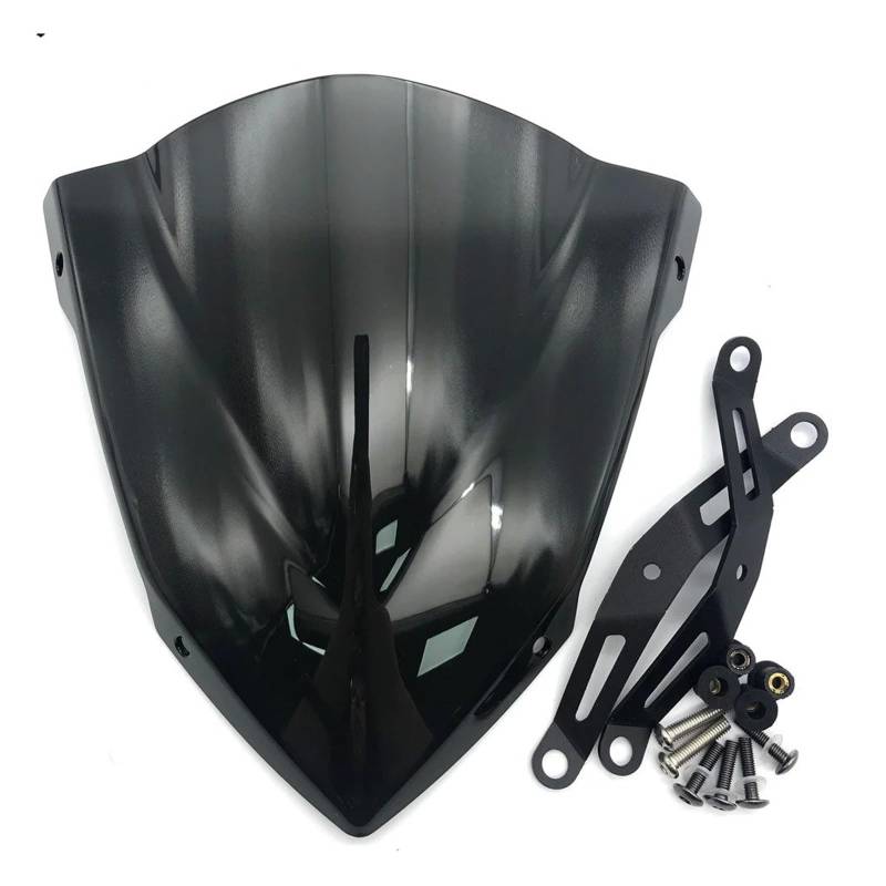 Motorrad Wind Luftabweiser Für MT-25 Für MT-03 2020-2024 Motorrad Sport Touring Frontscheibe Windschutz Visier Windabweiser Windschild Spoiler(Black) von IMMLSX