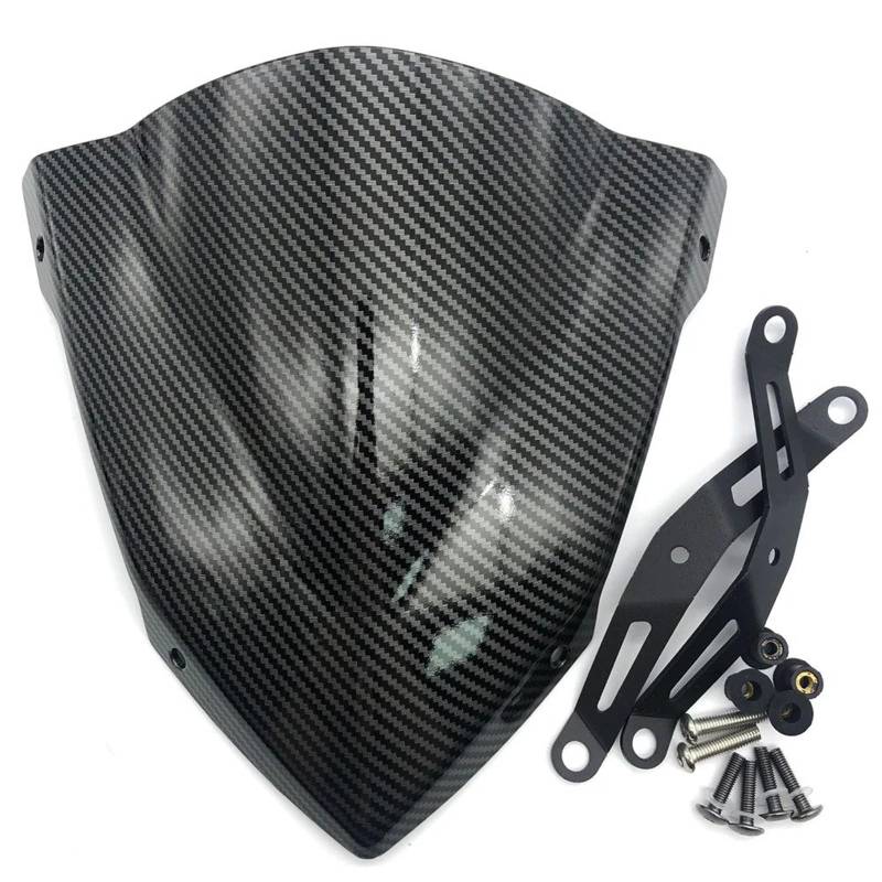 Motorrad Wind Luftabweiser Für MT-25 Für MT-03 2020-2024 Motorrad Sport Touring Frontscheibe Windschutz Visier Windabweiser Windschild Spoiler(Carbon) von IMMLSX