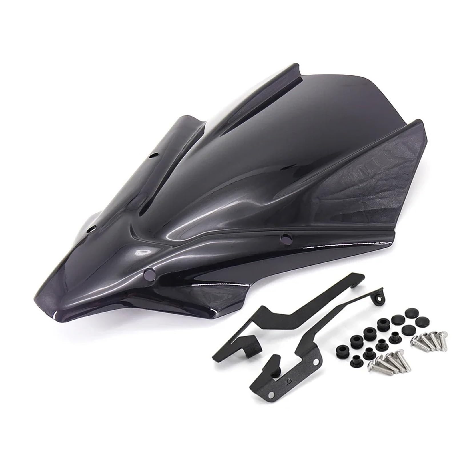 Motorrad Wind Luftabweiser Für MT07 2021 Motorrad Windschutzscheibe Windschutz Frontscheibe Windschild Spoiler(Smoke Black) von IMMLSX