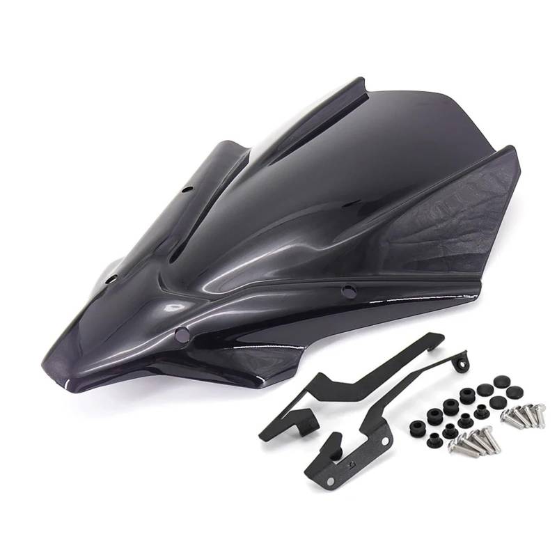 Motorrad Wind Luftabweiser Für MT07 2021 Motorrad Windschutzscheibe Windschutz Frontscheibe Windschild Spoiler(Smoke Black) von IMMLSX