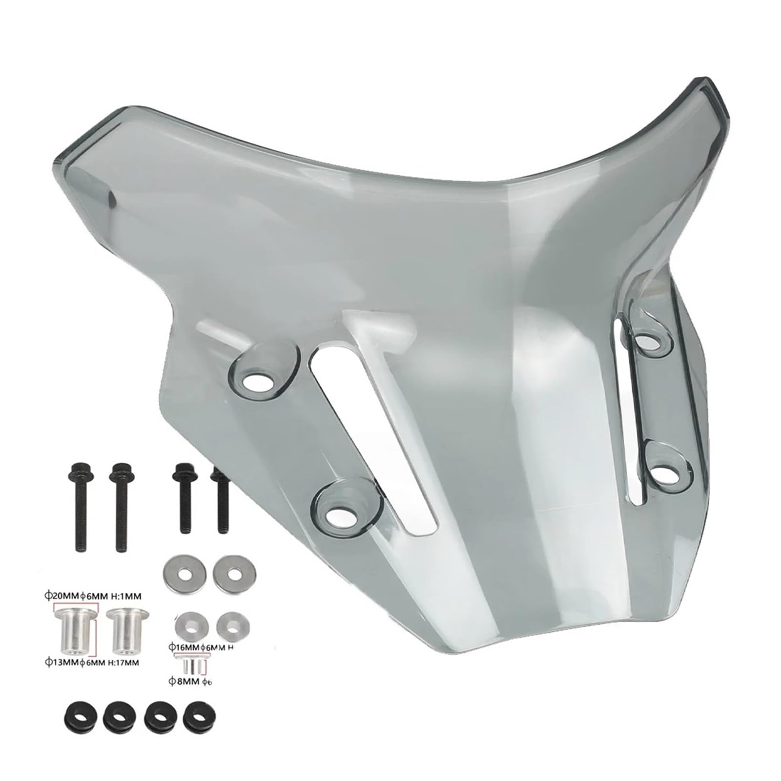 Motorrad Wind Luftabweiser Für MT09 Für FZ09 2021-2023 Motorrad Zubehör Air Deflektor Windschutz Windschutz Windschild Spoiler(Smoky Color) von IMMLSX