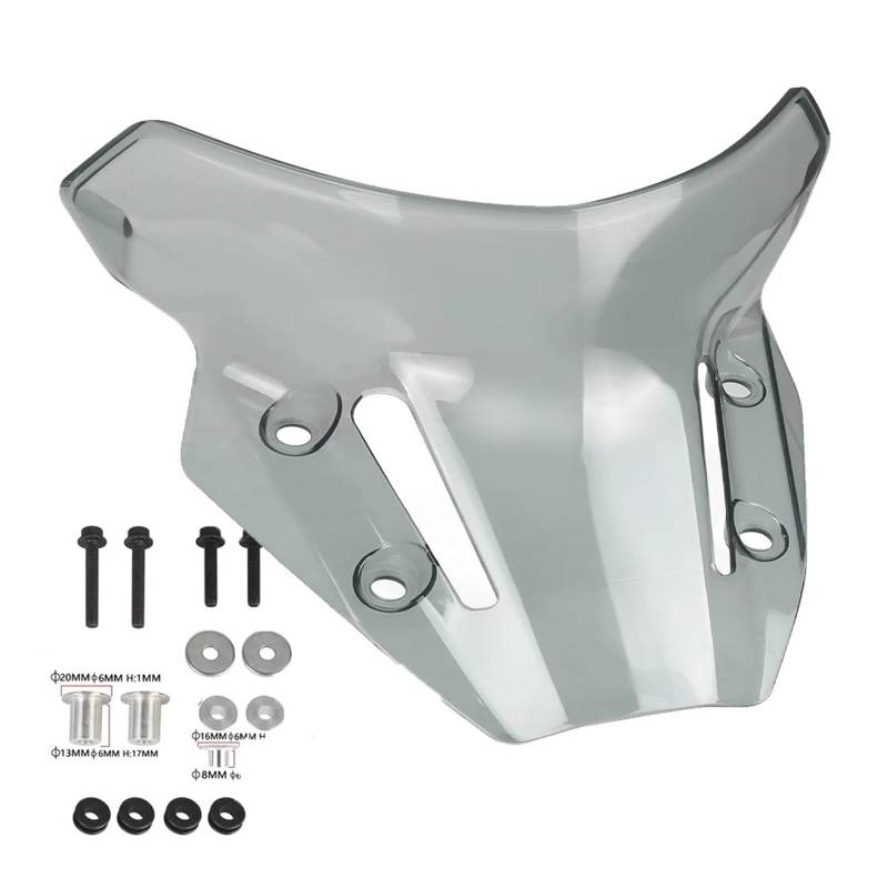 Motorrad Wind Luftabweiser Für MT09 Für FZ09 2021-2023 Motorrad Zubehör Air Deflektor Windschutz Windschutz Windschild Spoiler(Smoky Color) von IMMLSX