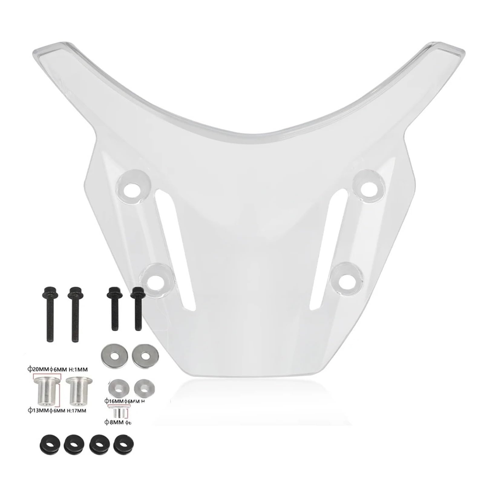 Motorrad Wind Luftabweiser Für MT09 Für FZ09 2021-2023 Motorrad Zubehör Air Deflektor Windschutz Windschutz Windschild Spoiler(Transparent) von IMMLSX