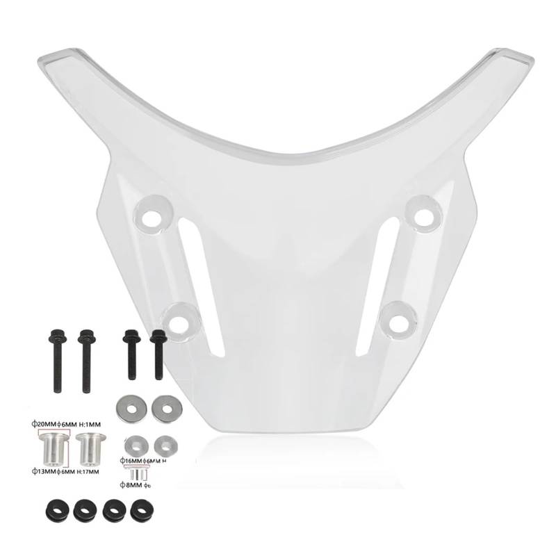 Motorrad Wind Luftabweiser Für MT09 Für FZ09 2021-2023 Motorrad Zubehör Air Deflektor Windschutz Windschutz Windschild Spoiler(Transparent) von IMMLSX