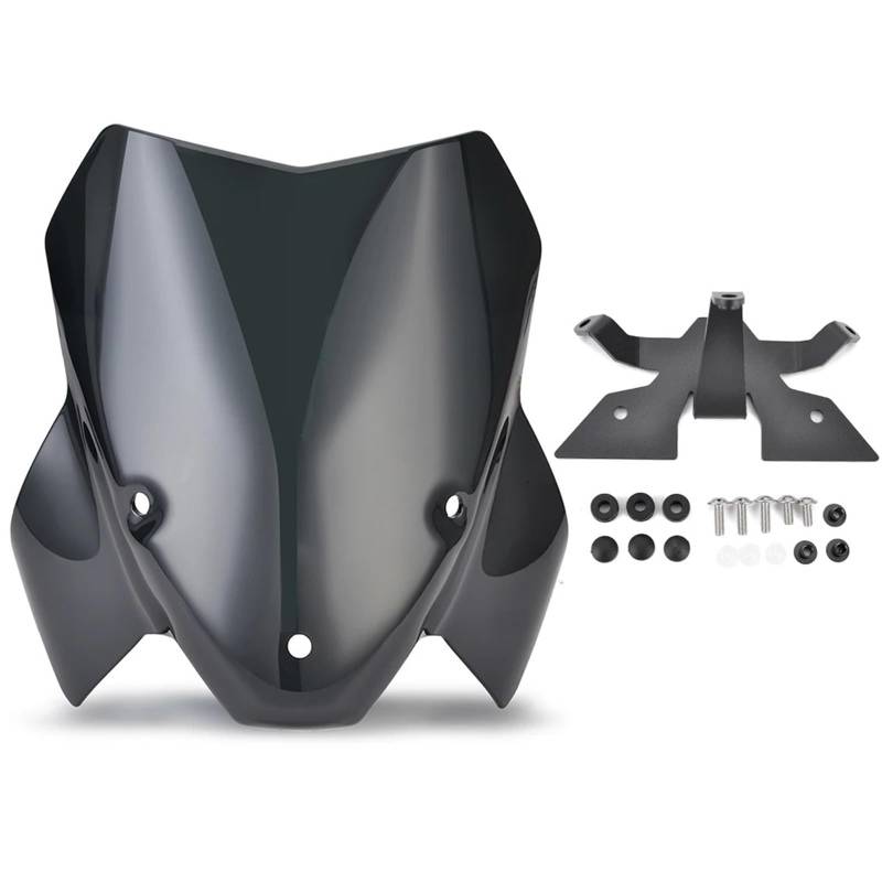 Motorrad Wind Luftabweiser Für S1000R 2021-2023 Motorrad Windschutzscheibe Deflektor Windschutz Schwarz Rauch Klar Windschild Spoiler(Bracket A) von IMMLSX