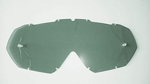 IMX RACING MUD Motorrad Schutzbrille Ersatz Linse | Dunkler Rauch | Anti-Beschlag | Anti-Kratz | Stifte für Abreißfolie von IMX RACING