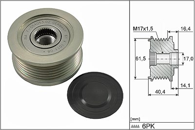 Ina Generatorfreilauf [Hersteller-Nr. 535011510] für Alfa Romeo, Cadillac, Fiat, Lancia, Opel, Saab, Suzuki von INA