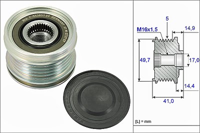 Ina Generatorfreilauf [Hersteller-Nr. 535010110] für Mercedes-Benz, Mitsubishi, Smart von INA