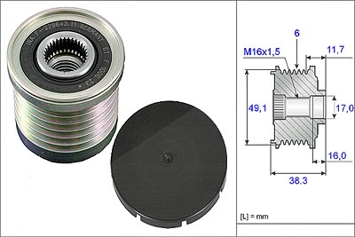 Ina Generatorfreilauf [Hersteller-Nr. 535003010] für Mitsubishi, Nissan, Opel, Renault, Volvo von INA