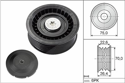Schaeffler Ina Umlenk-/Führungsrolle, Keilrippenriemen [Hersteller-Nr. 532034410] für BMW von Schaeffler INA