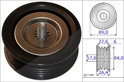 Schaeffler Ina Umlenk-/Führungsrolle, Keilrippenriemen [Hersteller-Nr. 532067110] für Infiniti, Mercedes-Benz von Schaeffler INA