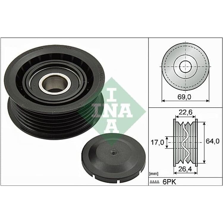 Ina Umlenkrolle f?r Keilrippenriemen Audi BMW Chrysler Fiat Mercedes Porsche Skoda VW Ina Umlenkrolle f?r Keilrippenriemen Audi BMW Chrysler Fiat Mercedes Porsche Skoda VW von INA