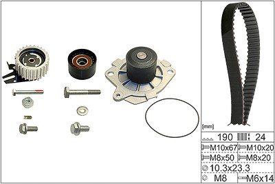 Ina Wasserpumpe + Zahnriemensatz [Hersteller-Nr. 530062430] für Alfa Romeo, Fiat, Opel, Saab, Suzuki von INA