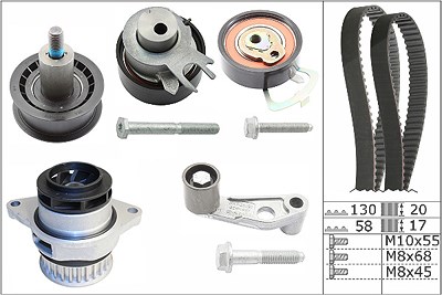 Ina Wasserpumpe + Zahnriemensatz [Hersteller-Nr. 530008930] für Audi, Seat, VW von INA