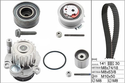 Ina Wasserpumpe + Zahnriemensatz [Hersteller-Nr. 530040530] für Audi, Chrysler, Dodge, Jeep, Mitsubishi, Seat, Skoda, VW von INA