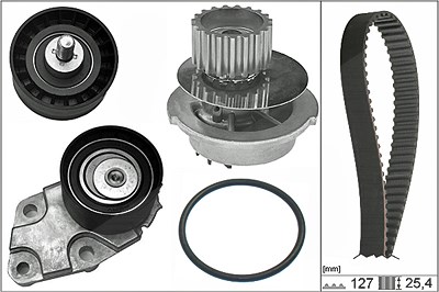 Ina Wasserpumpe + Zahnriemensatz [Hersteller-Nr. 530033231] für Chevrolet, Gm Korea von INA