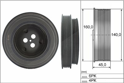 Schaeffler Ina Riemenscheibe, Kurbelwelle [Hersteller-Nr. 544013110] für Citroën, Ford, Peugeot von Schaeffler INA